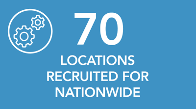 70 locations recruited for nationwide